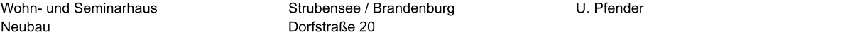 Wohn- und Seminarhaus Neubau U. Pfender Strubensee / Brandenburg Dorfstraße 20